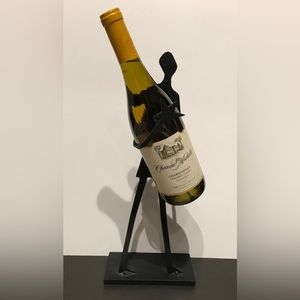 Claudine Buell Hand Painted Steel "Isabelle" Wine Bottle Holder Rack Sculpture